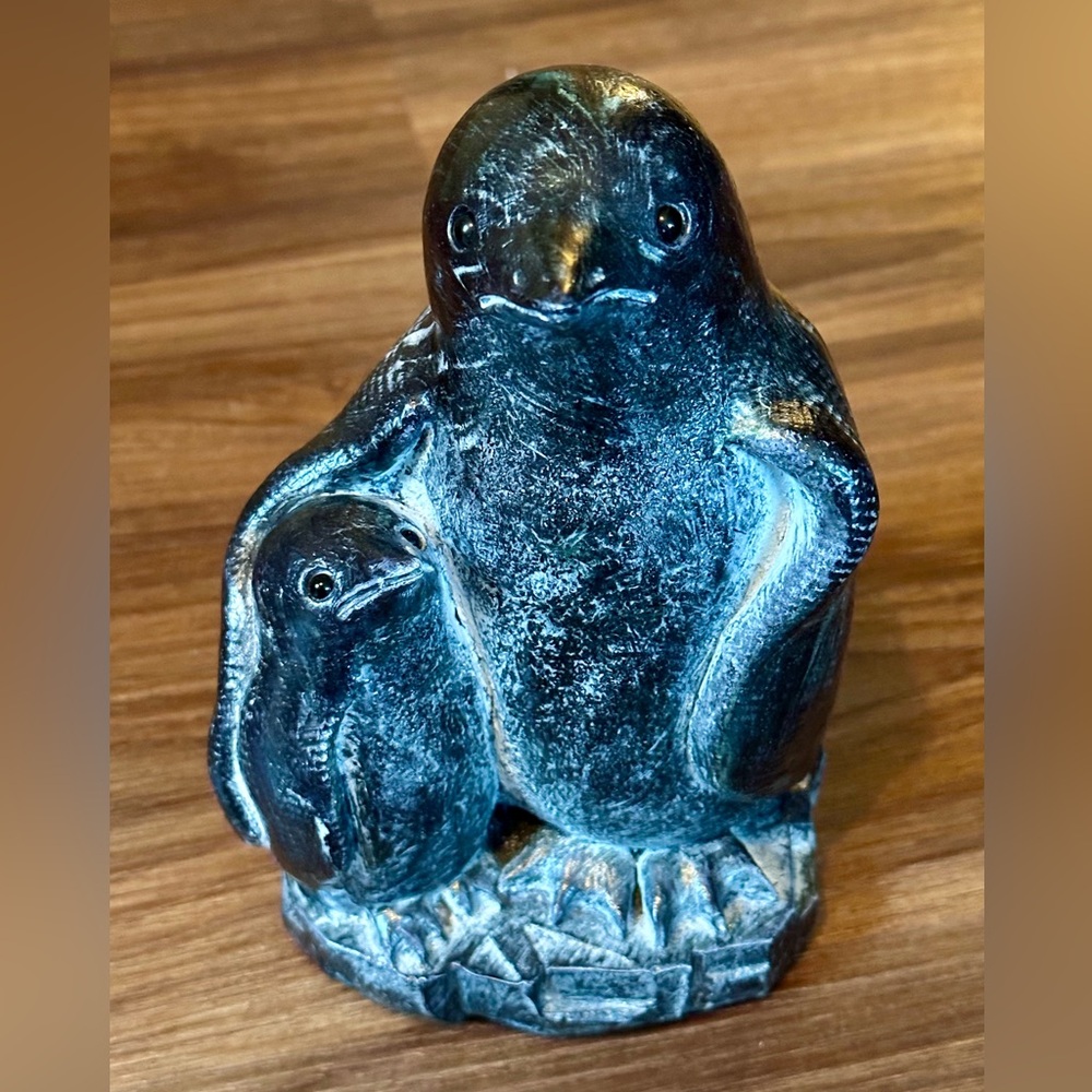 Signed Wolf Original Art Dated Penguins Sculpture Canada